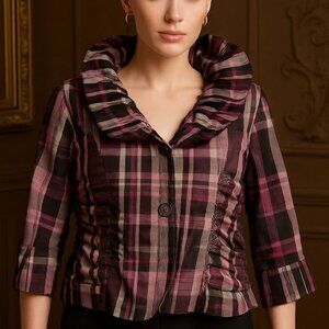 Angora Blouse SZ Small Career Chic Glam Ruffle‎ Whimsigoth Fairygoth